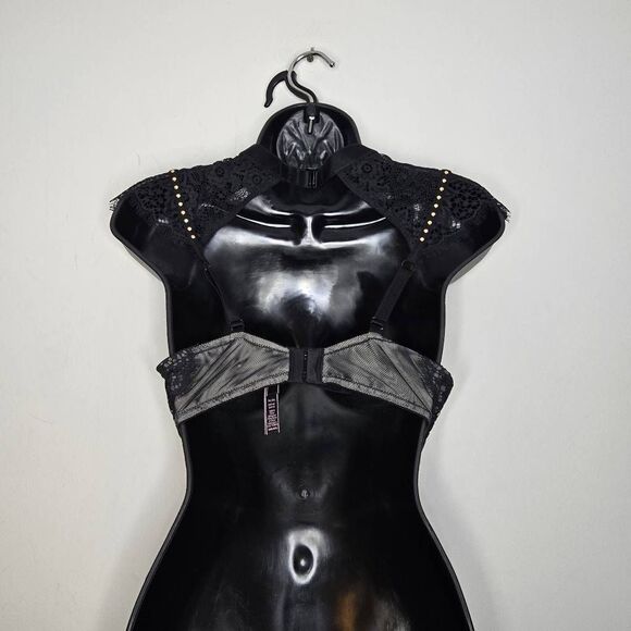 Victoria’s Secret High-Neck Push-Up Bra Size 34D Black Lace - Picture 4 of 5